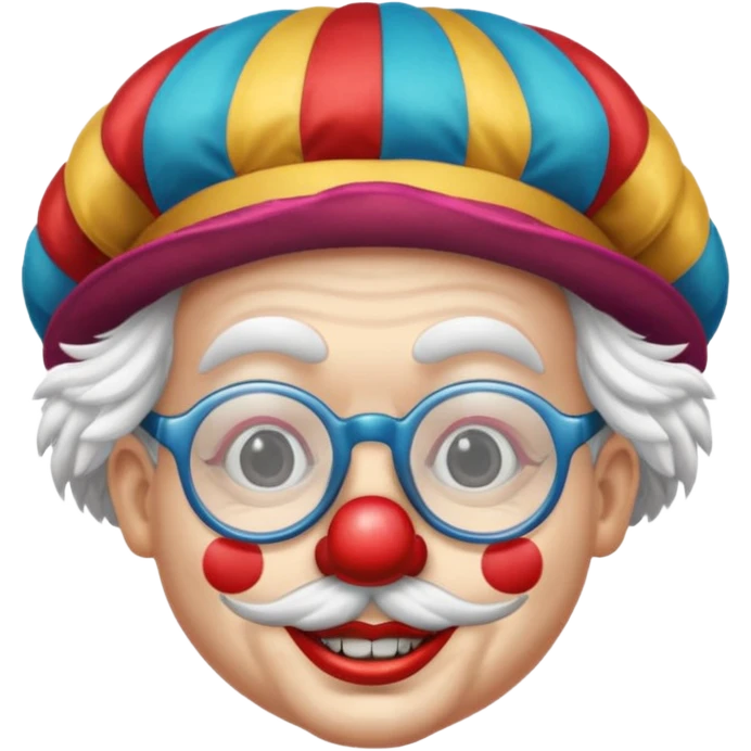 Clown feathered hat with glasses emoji