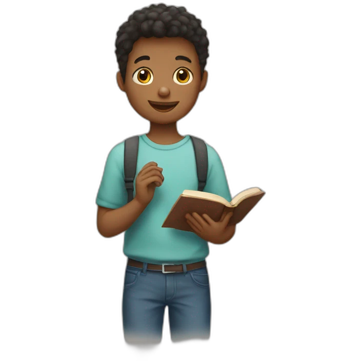 A boy holding a book emoji