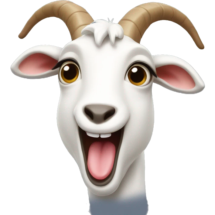 A goat sticking it's tongue out emoji