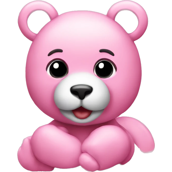 Pink hart with teddy beat emoji