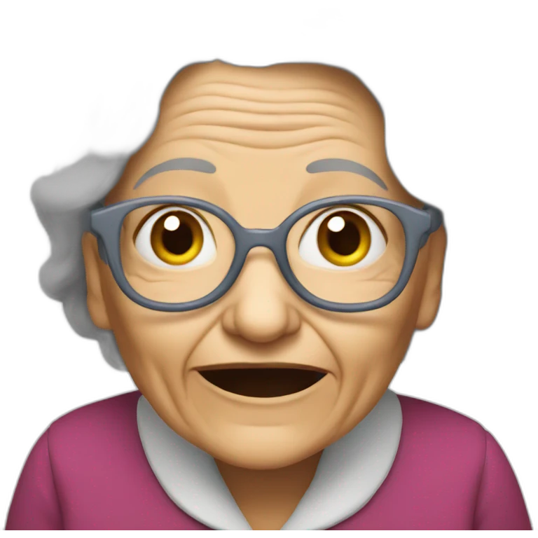 crazy old woman emoji