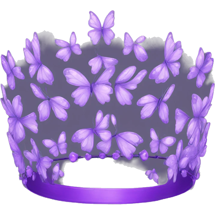 Tiara made of purple butterflies emoji