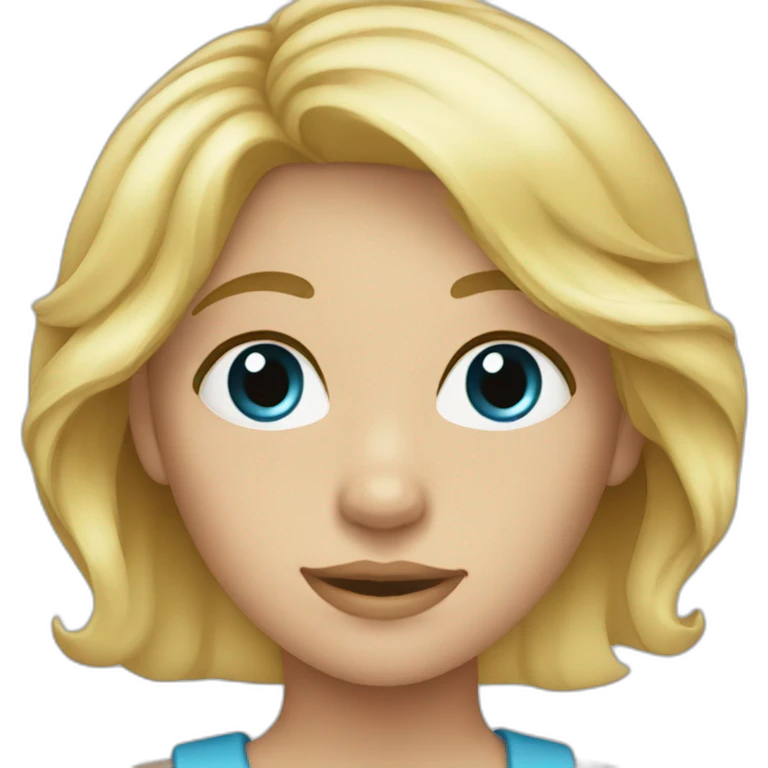 blond girl blue eyes emoji