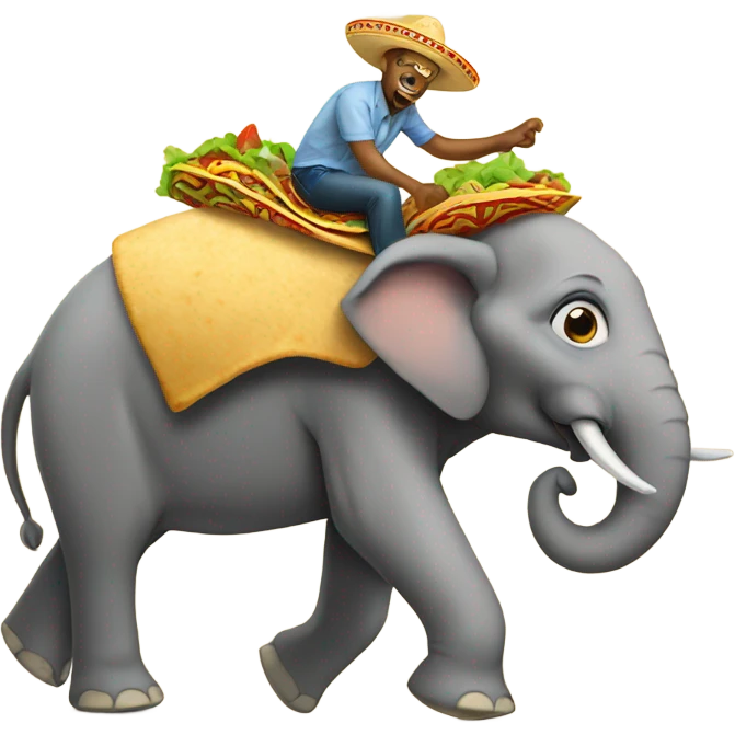 taco riding elephant emoji