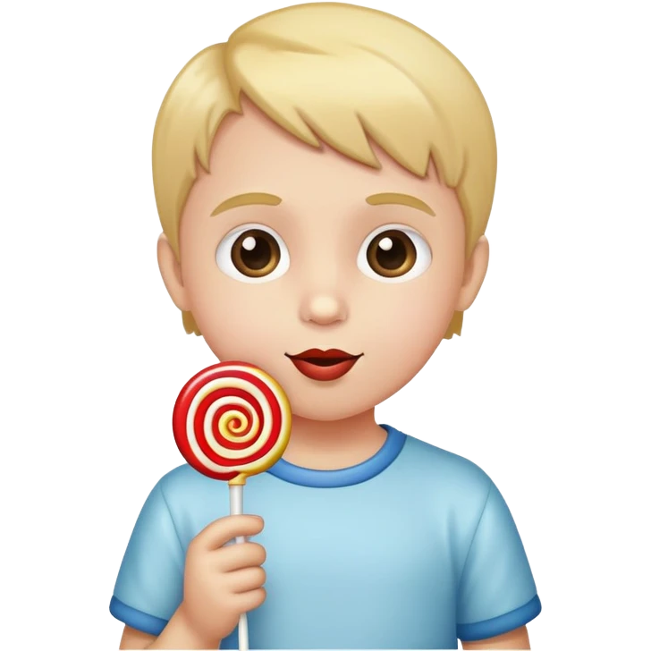 a child holding a lollypop emoji
