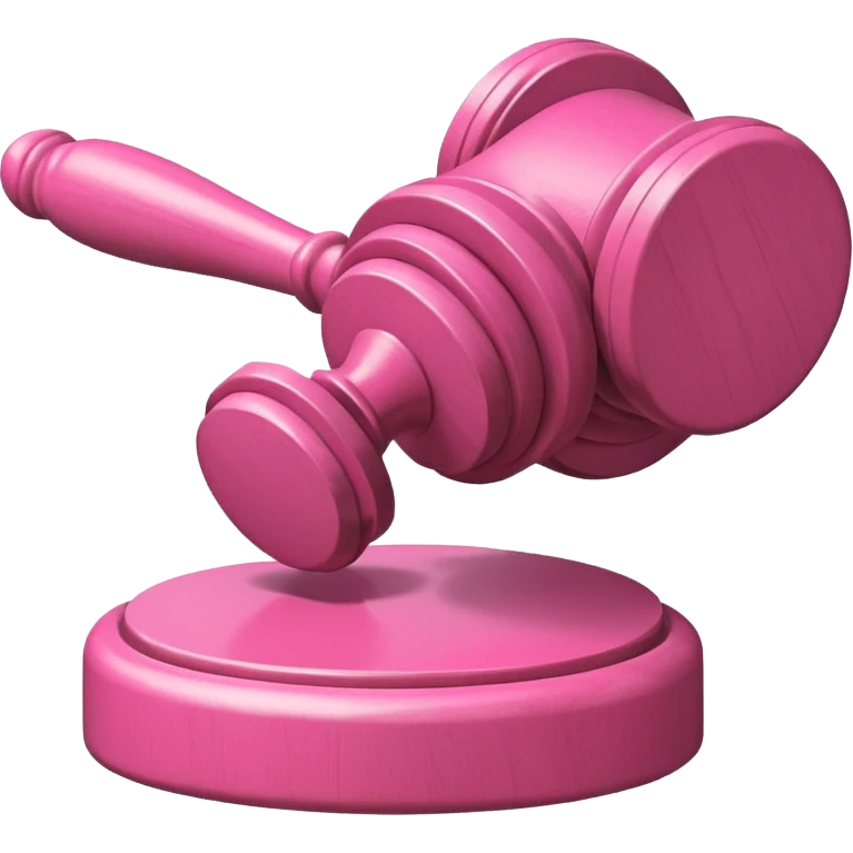 pink gavel and block emoji