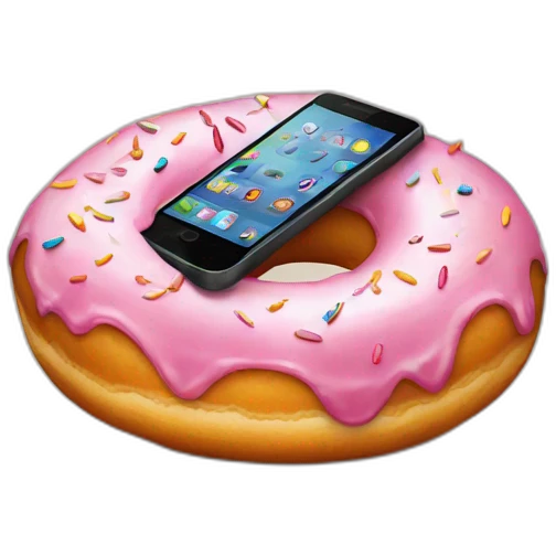 A donut with a phone emoji