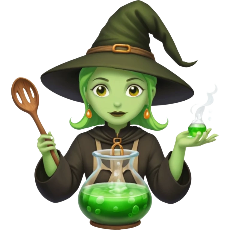 green witch cooking potion emoji