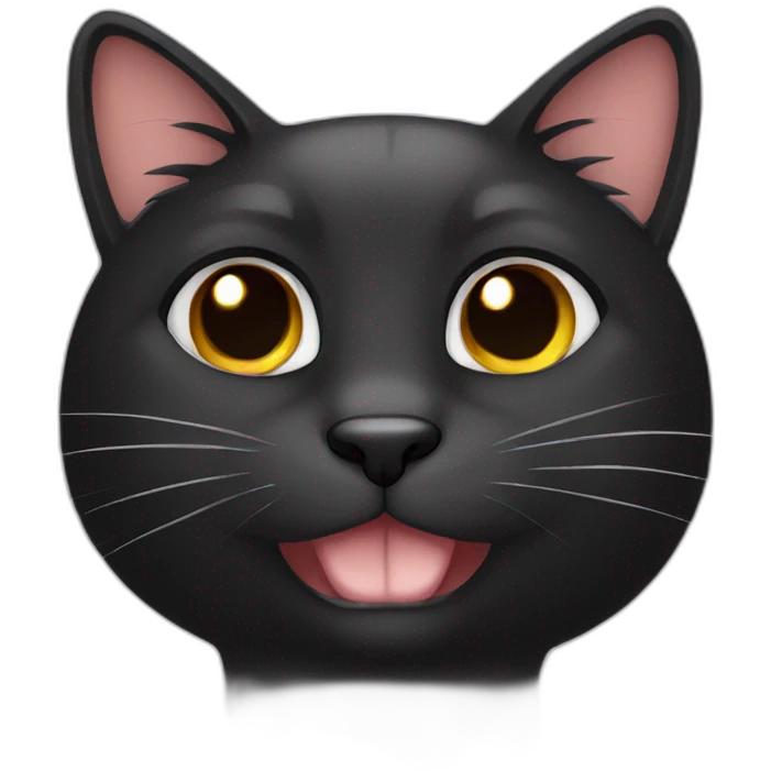Black cute cat emoji