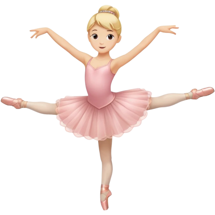 blonde kid-like ballet dancer doing a pirouette emoji