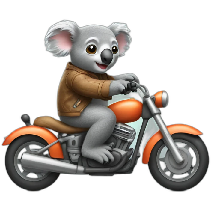 Koala riding a motorcycle emoji