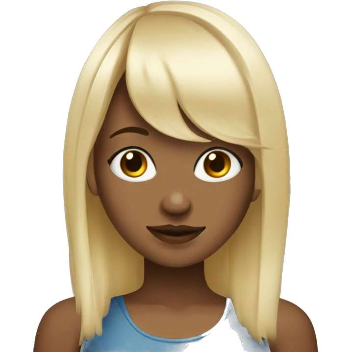 blonde girl with bangs and nose piercing emoji