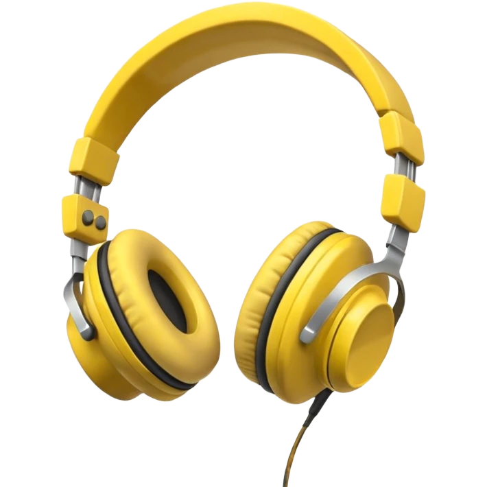 vintage yellow headphone emoji