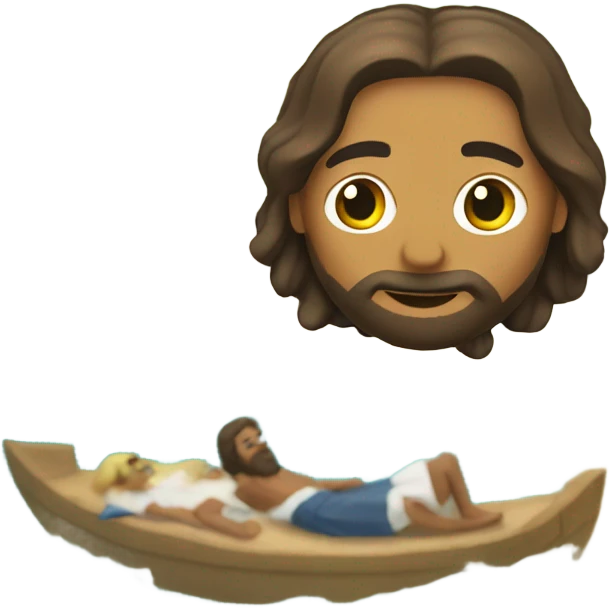 Jesus swimming at the beach emoji