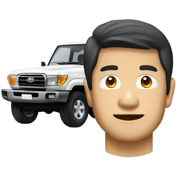 Asian man Toyota Land Cruiser emoji