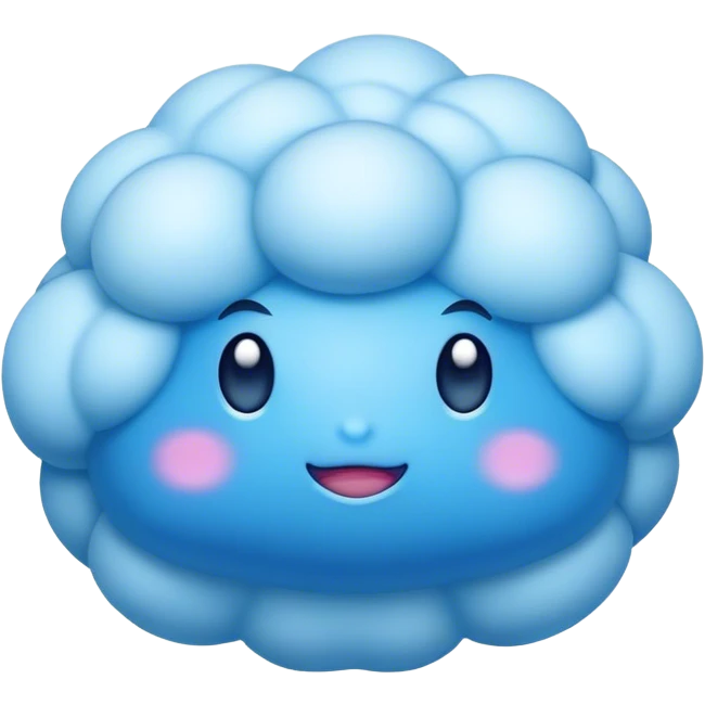 Une puff bleue emoji