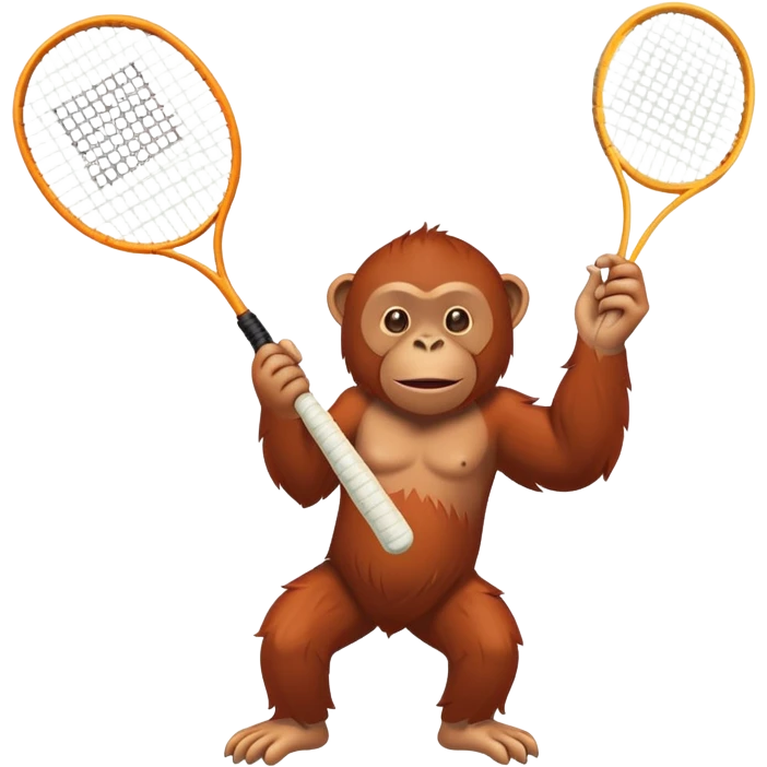 orangutan swinging a badminton racket emoji