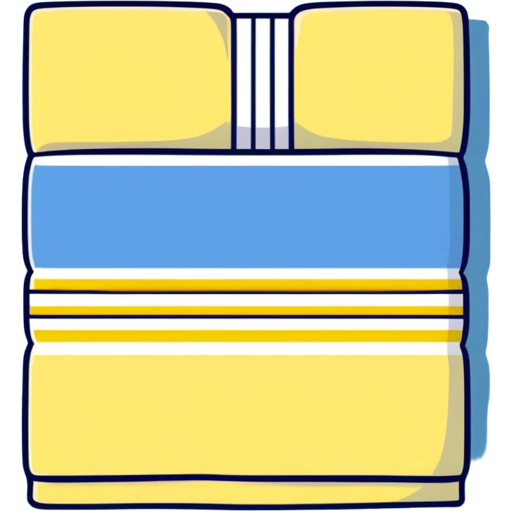 a yellow and ivory horizontal striped cozy towel, partially rolled emoji