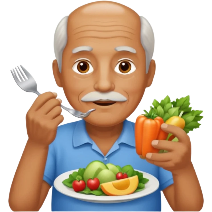 una imagen de un abuelo de 63 años con una enfermedad cardiovascular pero puedes poner donde creas adecuado ya sea al rededor o donde se vea vbien habitos saludables como buena alimentacion signos vitales.. PERO QUE NO SEA UN MEDICO SINO UNA  O SEA UN ABUELO DE 63 AÑOS NORMAL SIN BATA MEDICA emoji