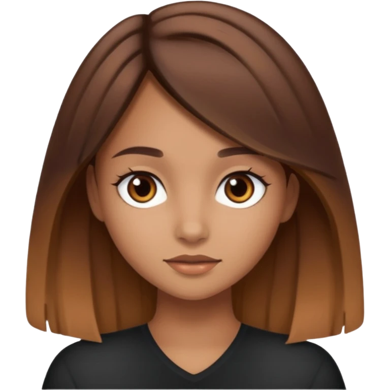 Tan girl ombré brown hair  emoji
