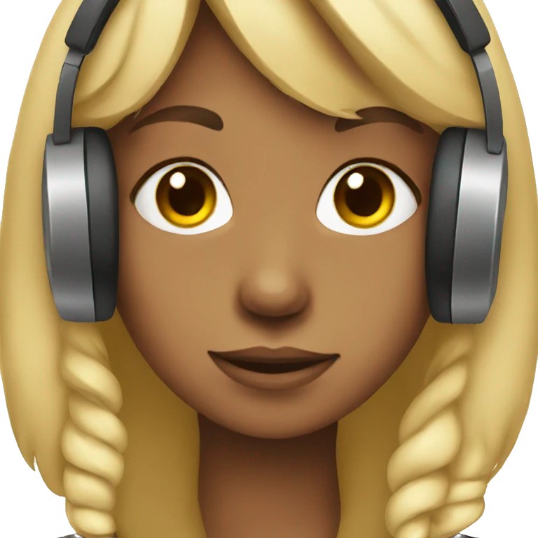 girl wearing headphones emoji