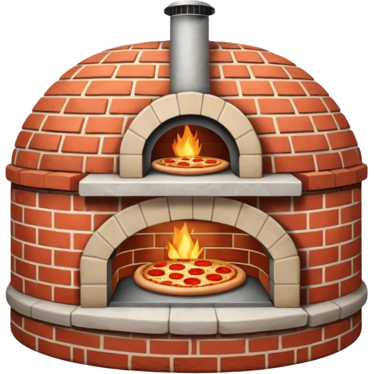 round brick oven for pizza three quarters view emoji