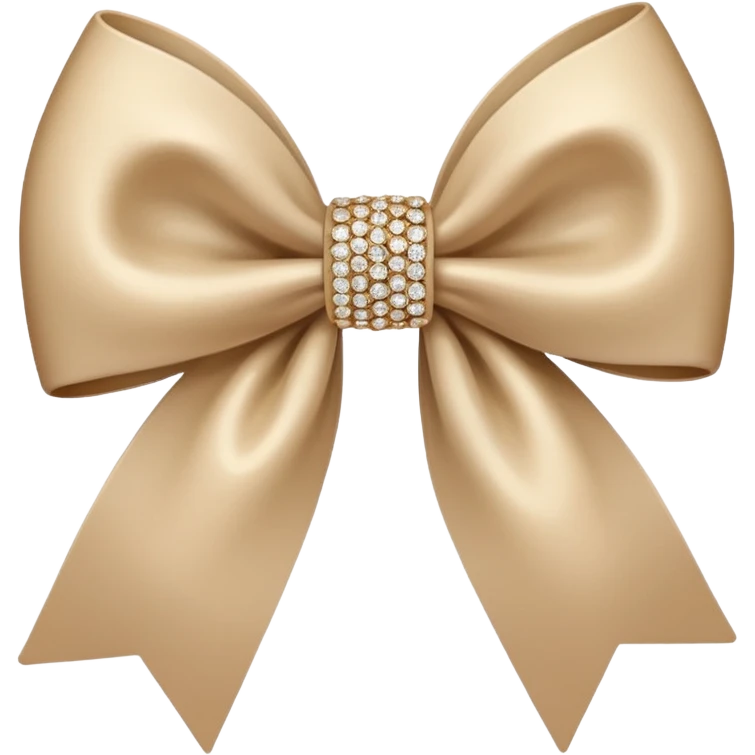 small beige bow with a gentle knot and sparkly accents emoji