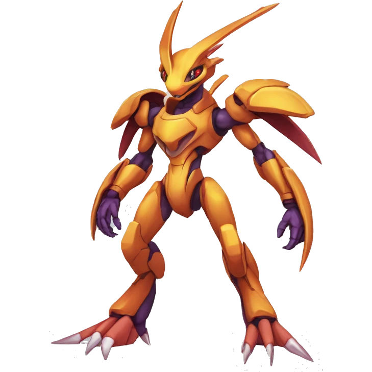 Cool Edgy Godly Futuristic Digimon-Fakemon-Genesect-Reptile full body emoji