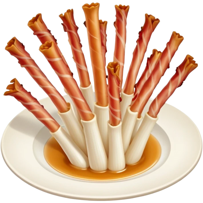 Plate of bacon enoki mushroom  emoji
