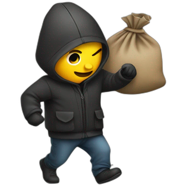 Thief carrying a money bag emoji