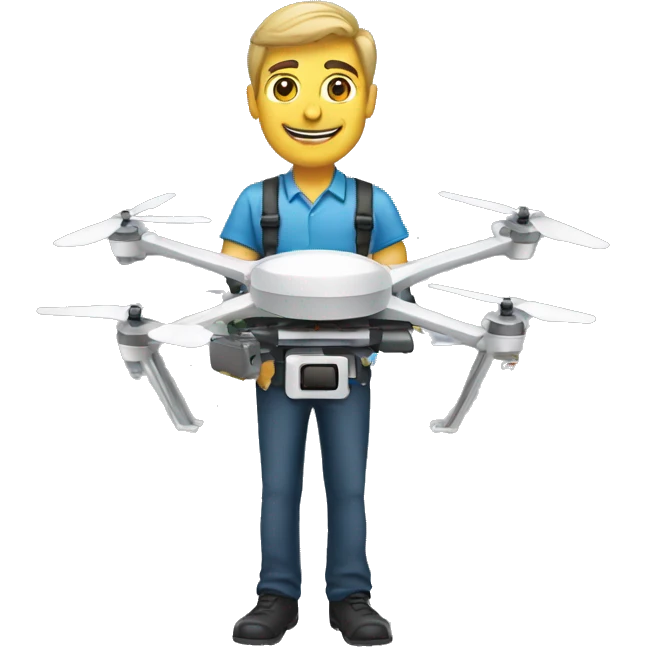 man holding a drone control panel in his hands emoji