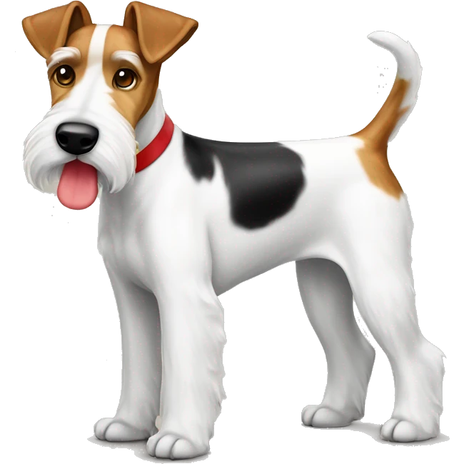 Cane Fox terrier con fiocco rosso al collo emoji