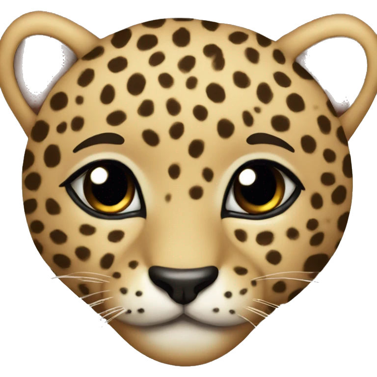 Cute Leopard with heart for eyes emoji