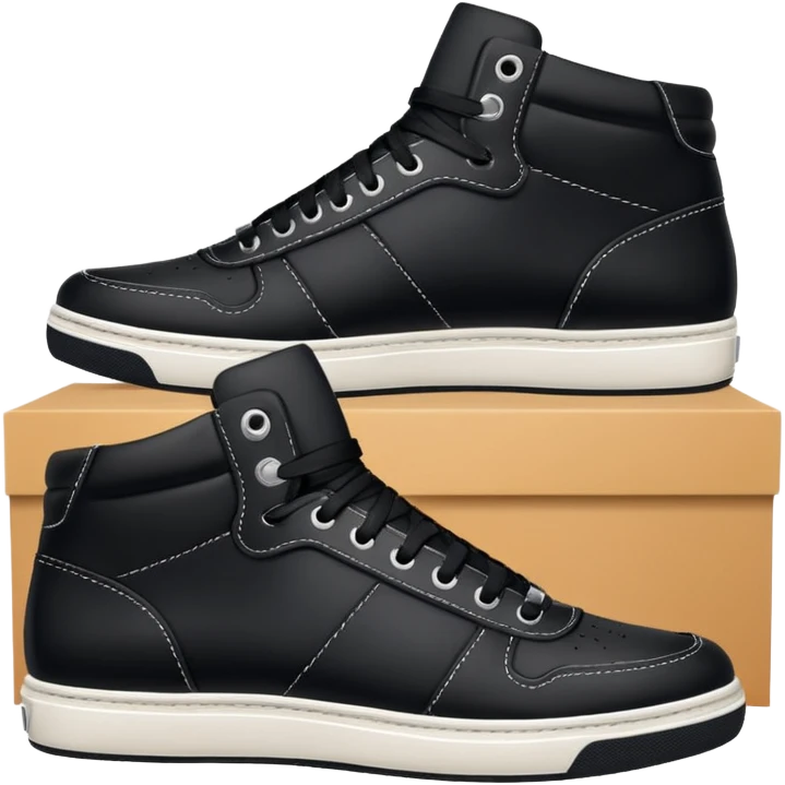 an ios genmoji for pair of black mid top sneakers emoji