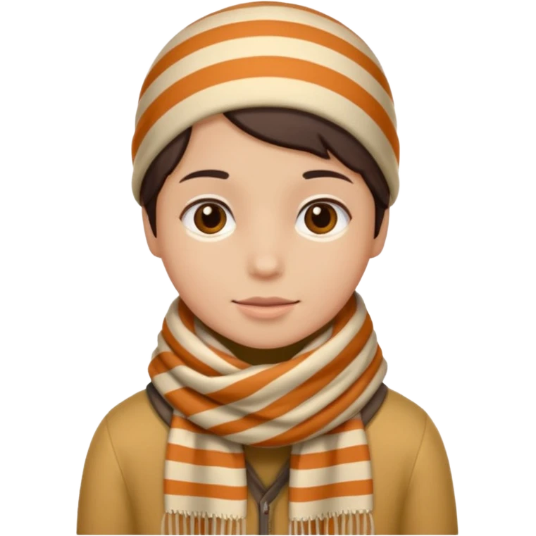 Character with striped Scarf emoji