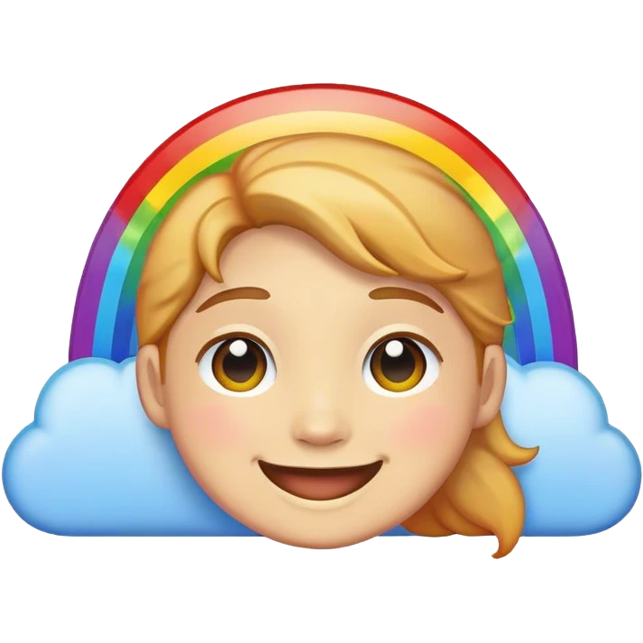 Smiling face with rainbow emoji