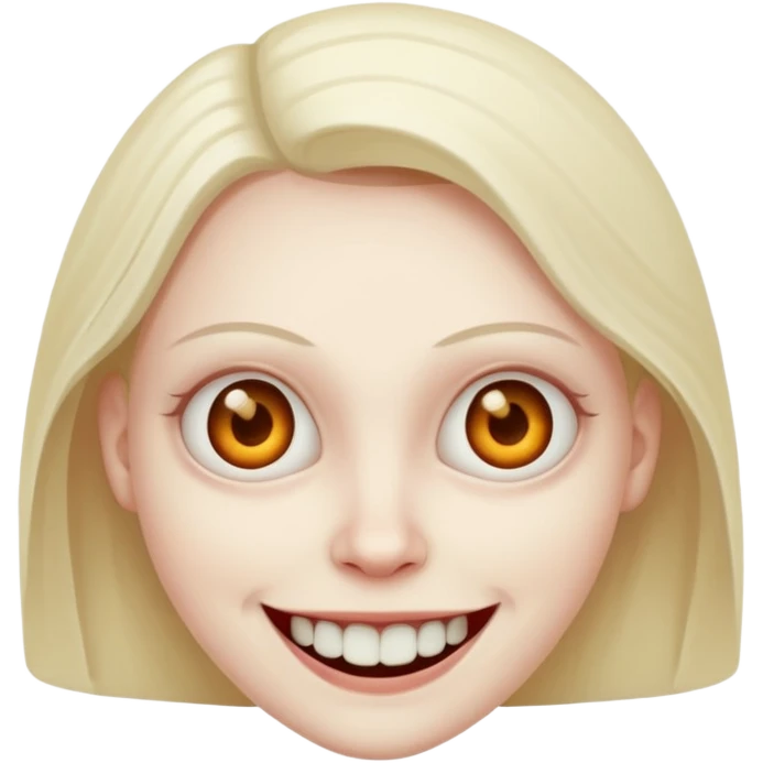 Creepy smile staring at camera emoji