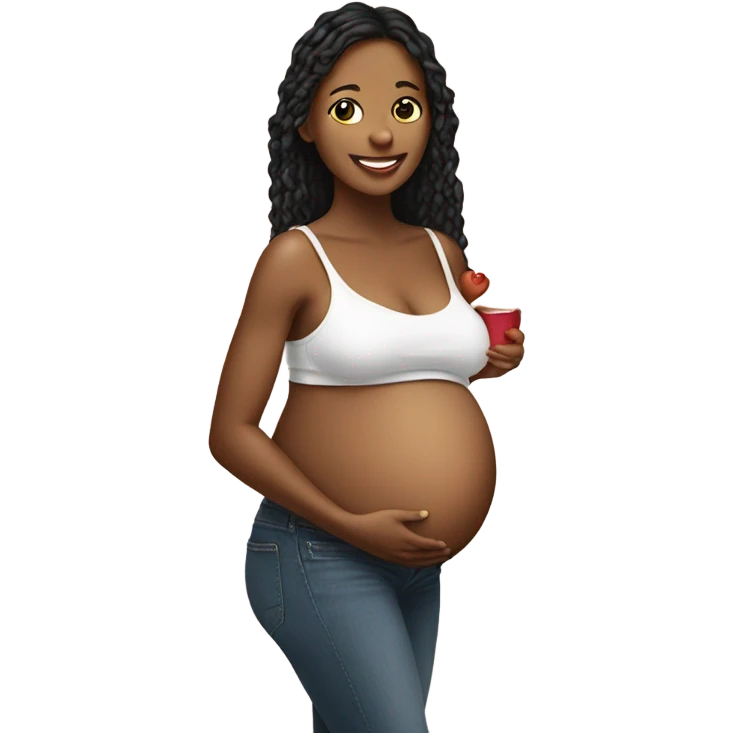 photo card showing a pregnant woman emoji
