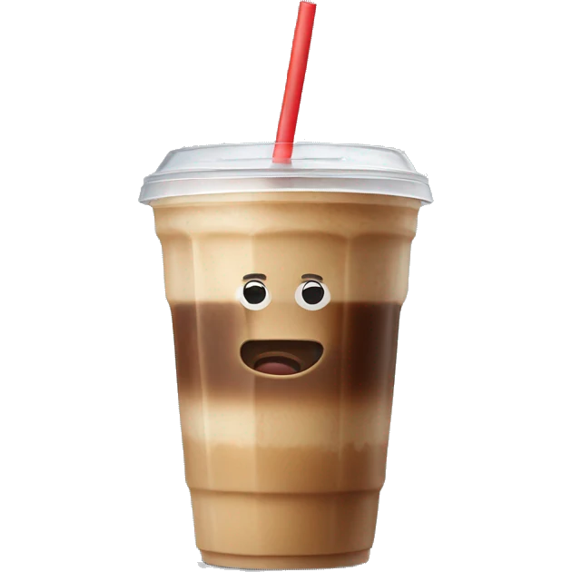 Ice coffee with lid and straw emoji