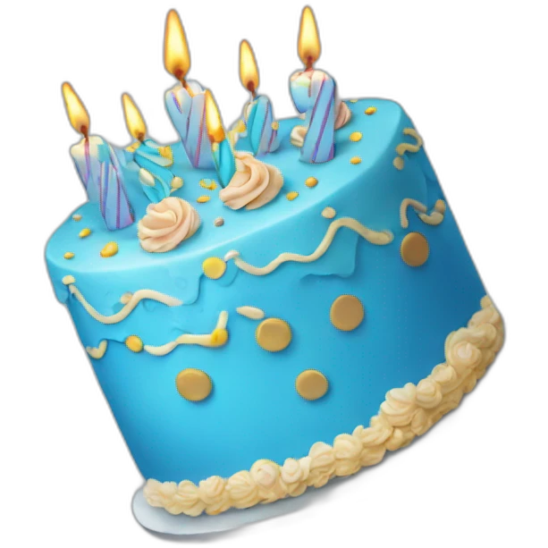 Blue birthday cake  emoji