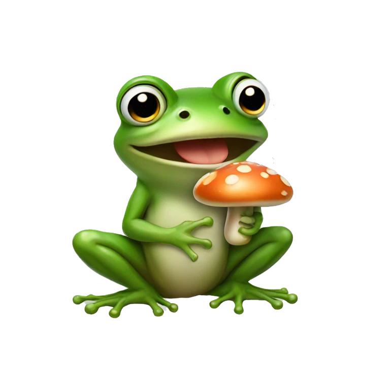 Frog holding mushroom emoji