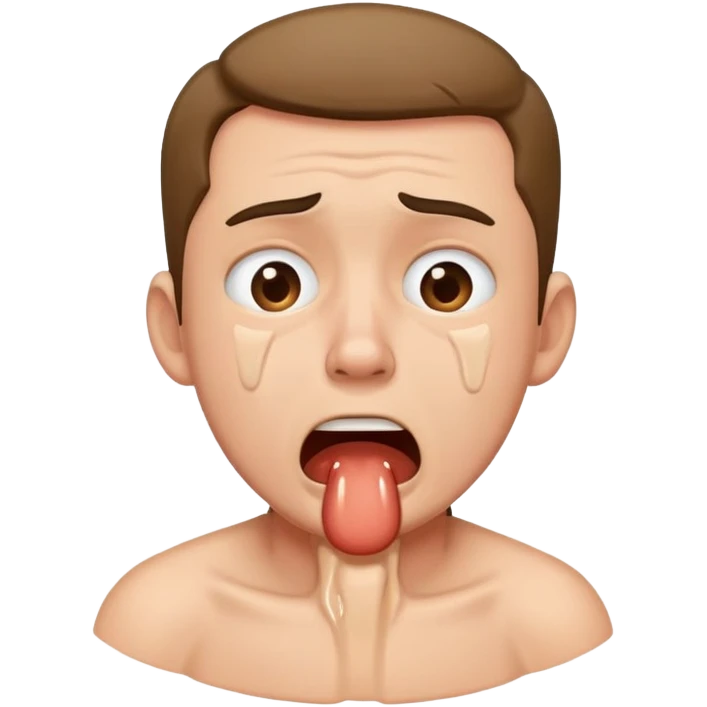 A guy choking and crying  emoji