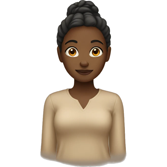 Black girl wearing beige  emoji