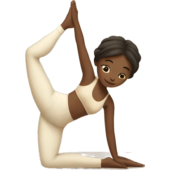 Girl doing yoga in beige tones  emoji