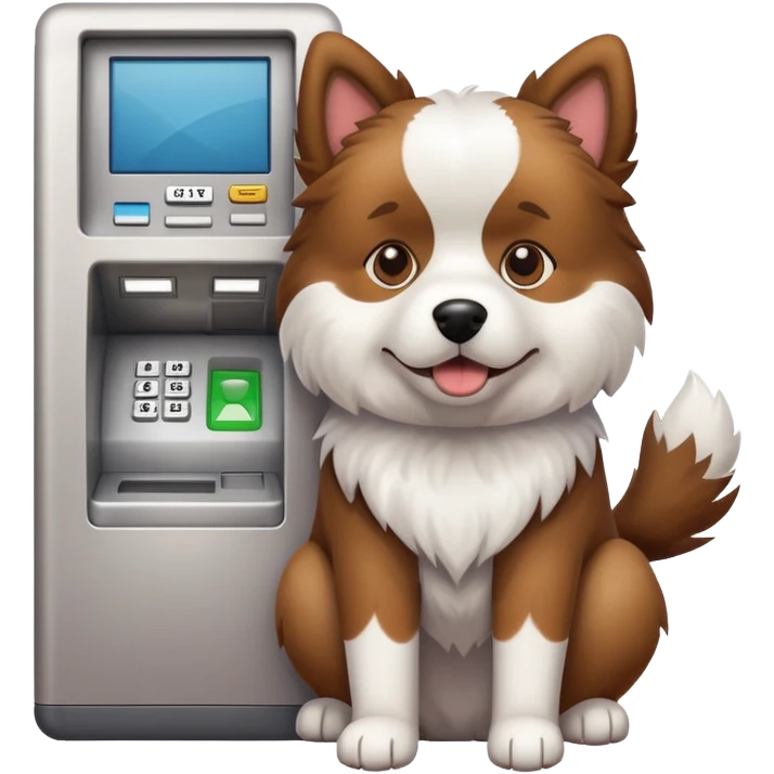 a dog with the atm broke emoji