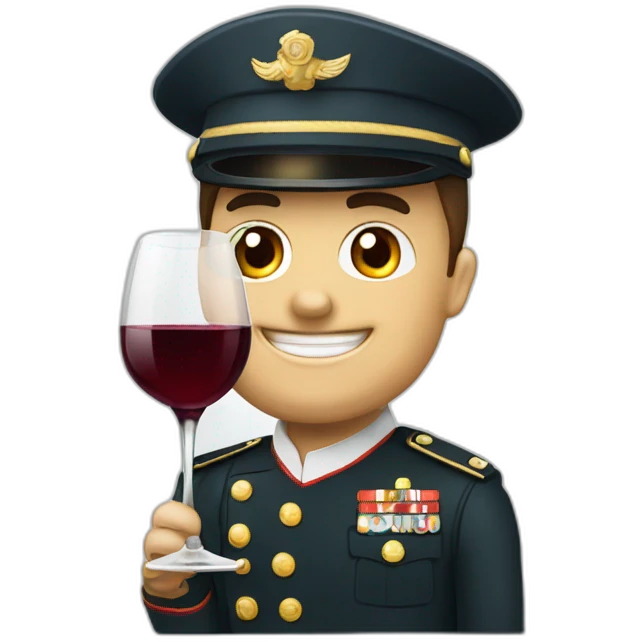Marine le pan avec un verre de vin emoji