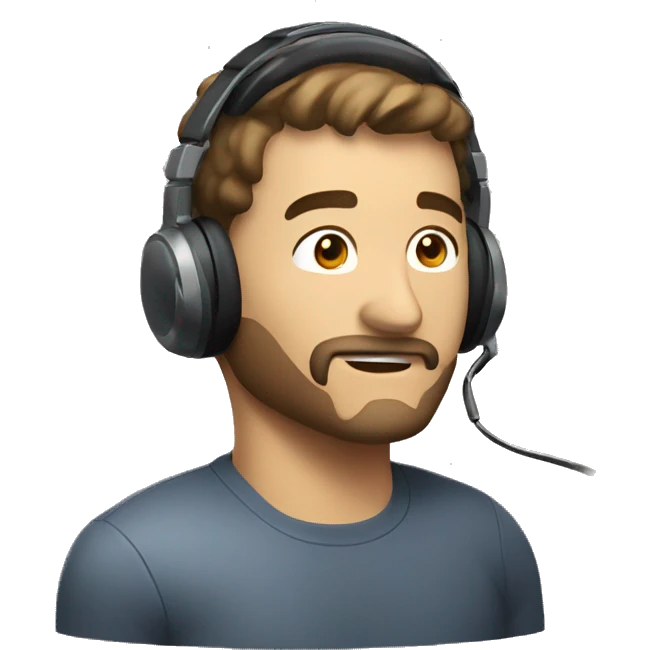 man talk with gaming headset emoji