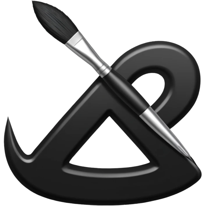 brush making a curved letter emoji