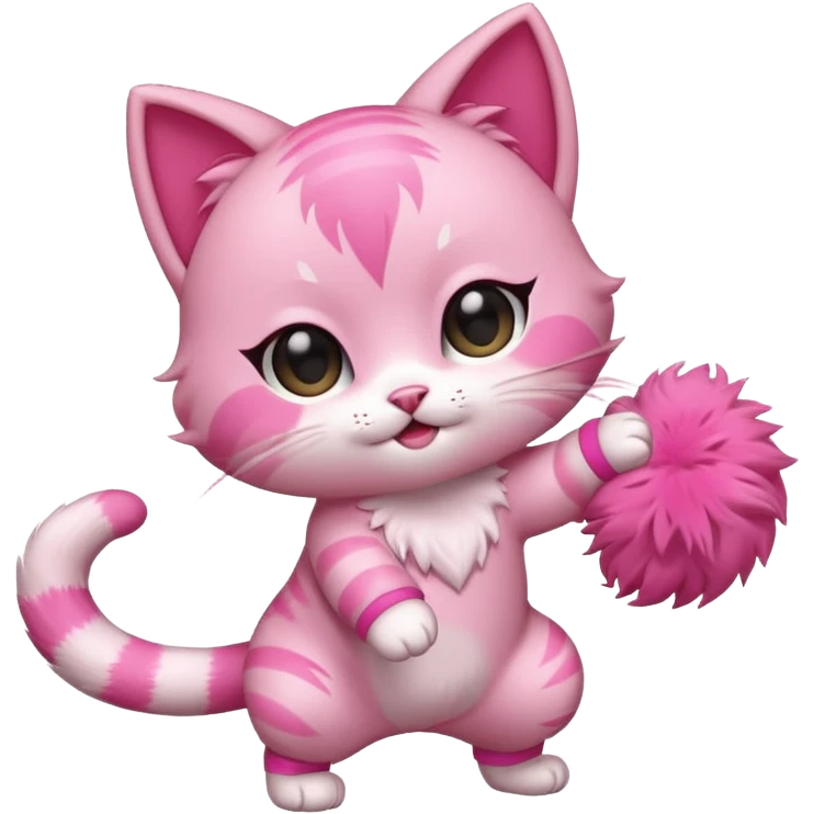 chibi anime pink cat twerking emoji