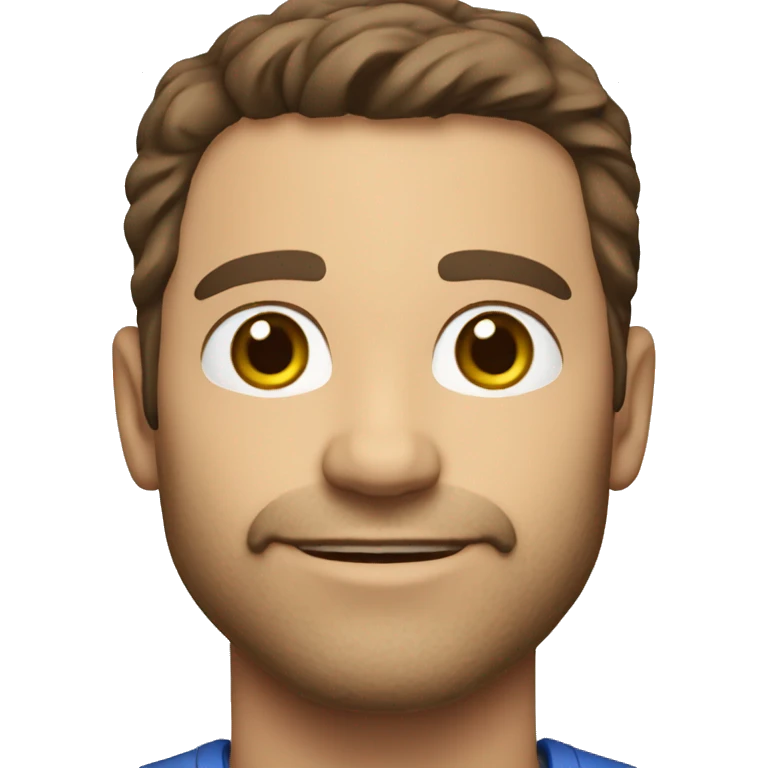 46 year old male with brown hair and light stubble emoji